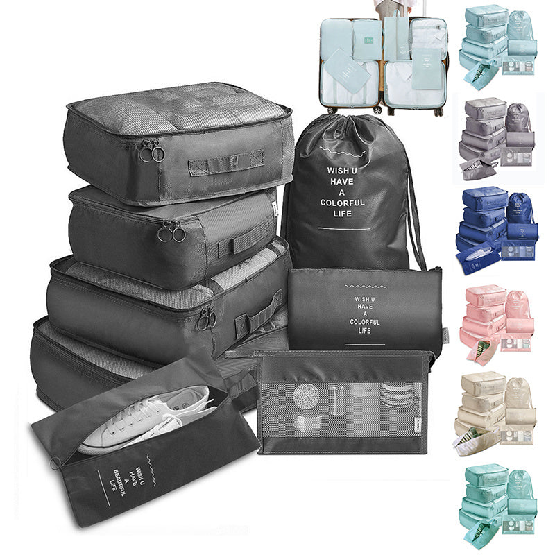 8-Piece Travel Luggage Organizer Set – Packing Cubes for Clothes, Shoes