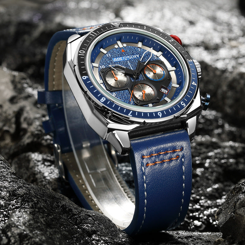 Sporty Multifunction Quartz Watch for Men