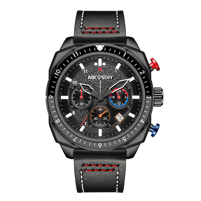 Sporty Multifunction Quartz Watch for Men