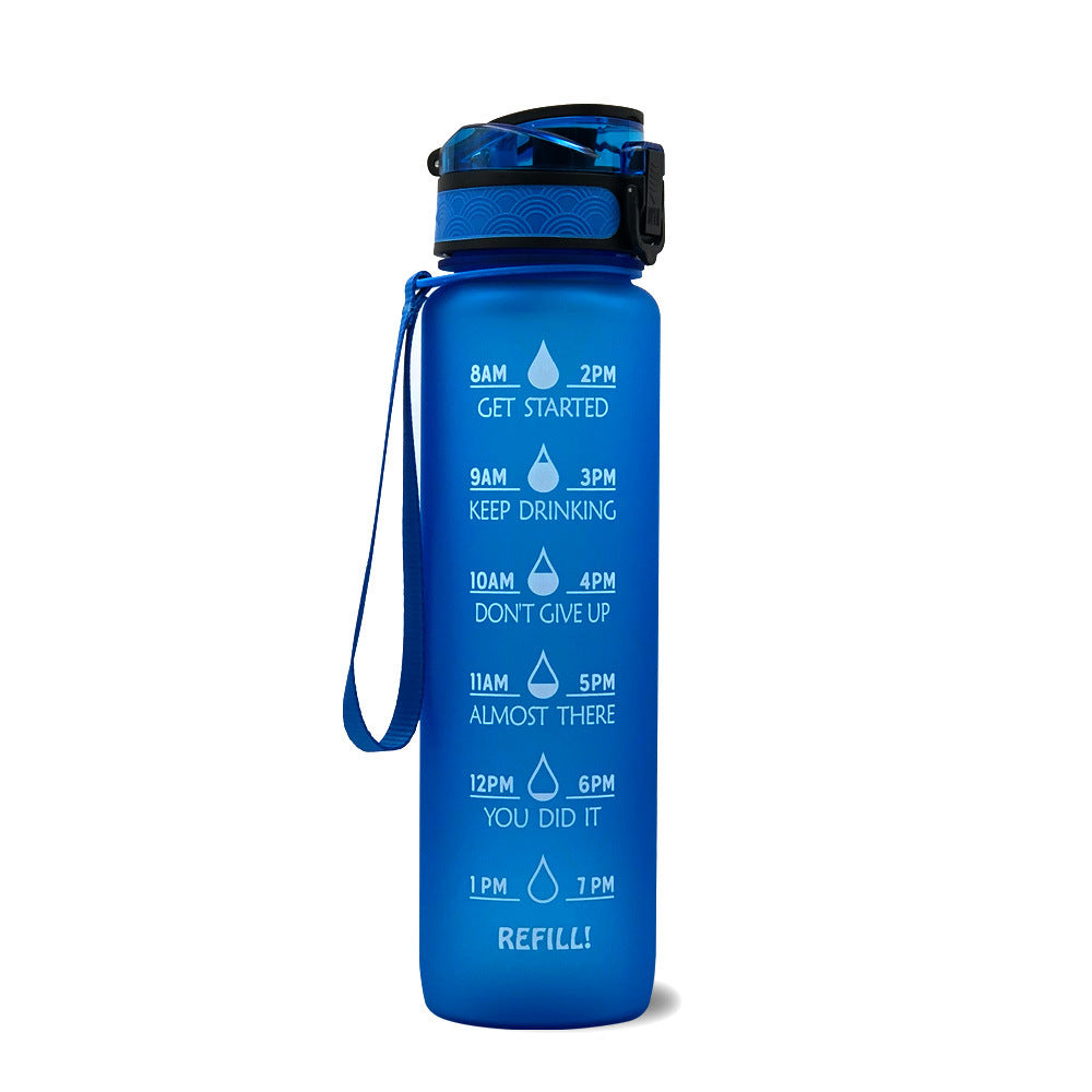 Hydration Motivation Bottle – Time Marker, Flip Cap, BPA-Free