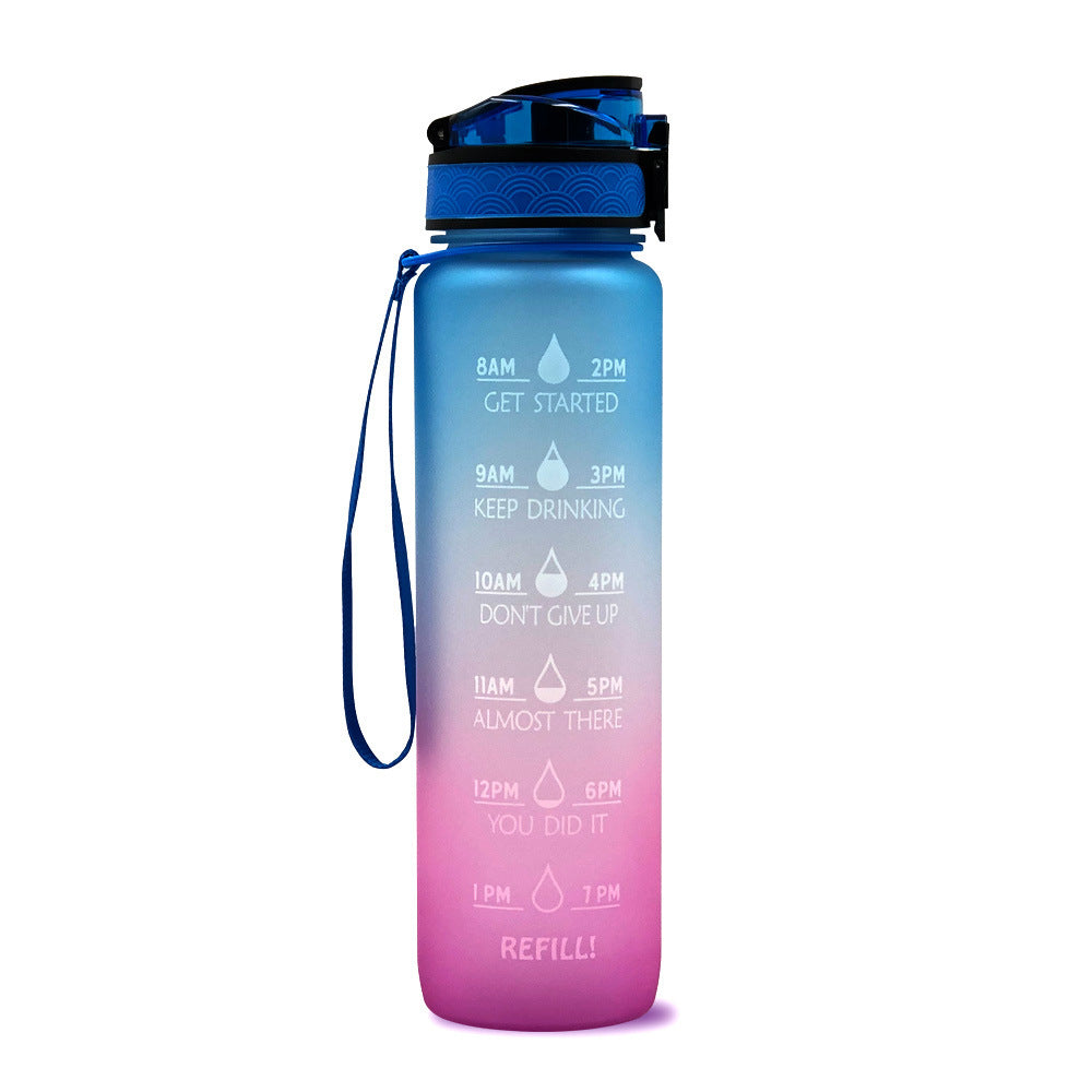 Hydration Motivation Bottle – Time Marker, Flip Cap, BPA-Free