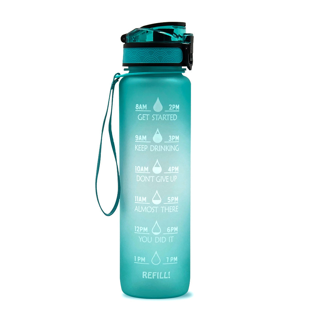 Hydration Motivation Bottle – Time Marker, Flip Cap, BPA-Free