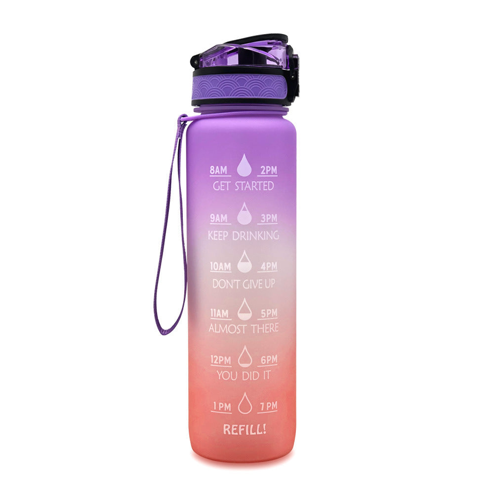 Hydration Motivation Bottle – Time Marker, Flip Cap, BPA-Free