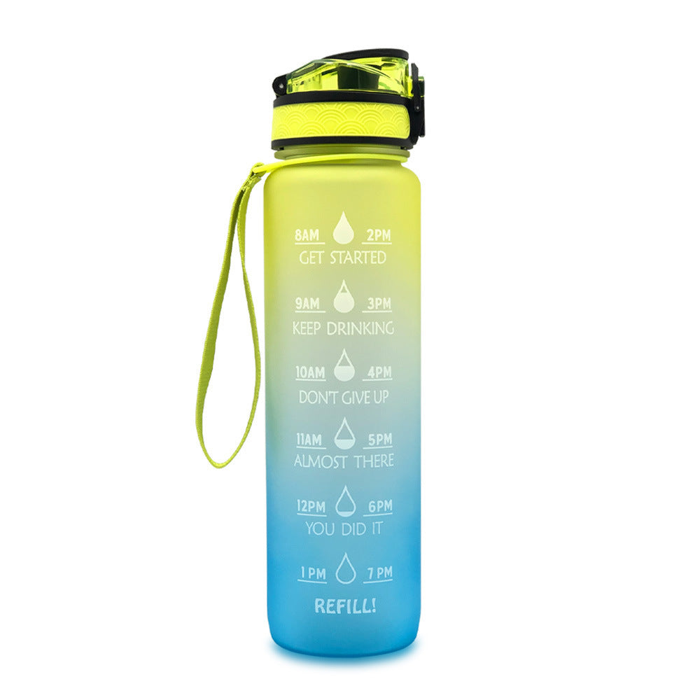 Hydration Motivation Bottle – Time Marker, Flip Cap, BPA-Free