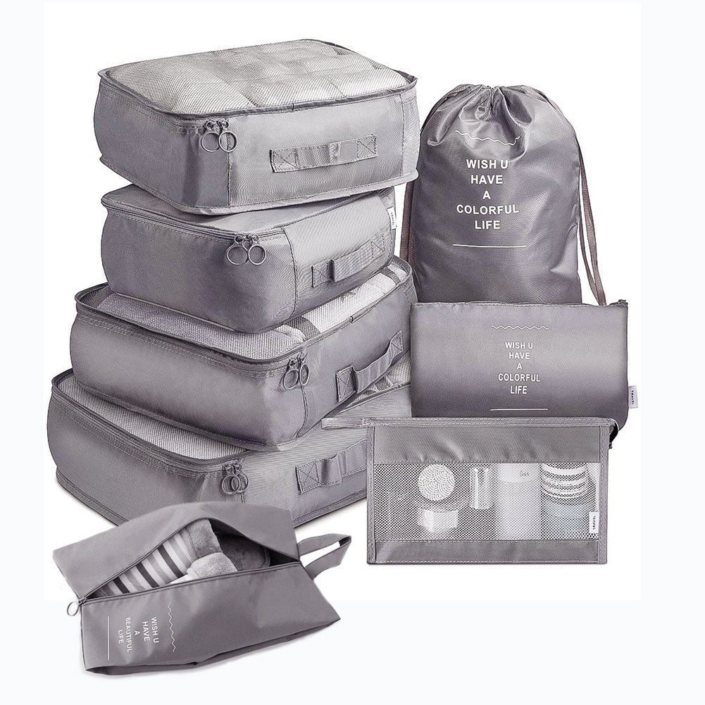 8-Piece Travel Luggage Organizer Set – Packing Cubes for Clothes, Shoes