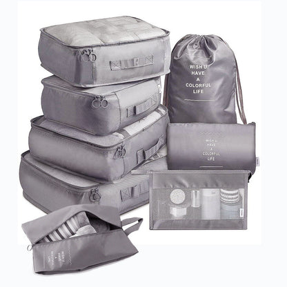 8-Piece Travel Luggage Organizer Set – Packing Cubes for Clothes, Shoes