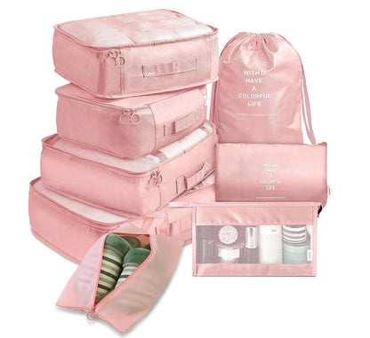 8-Piece Travel Luggage Organizer Set – Packing Cubes for Clothes, Shoes