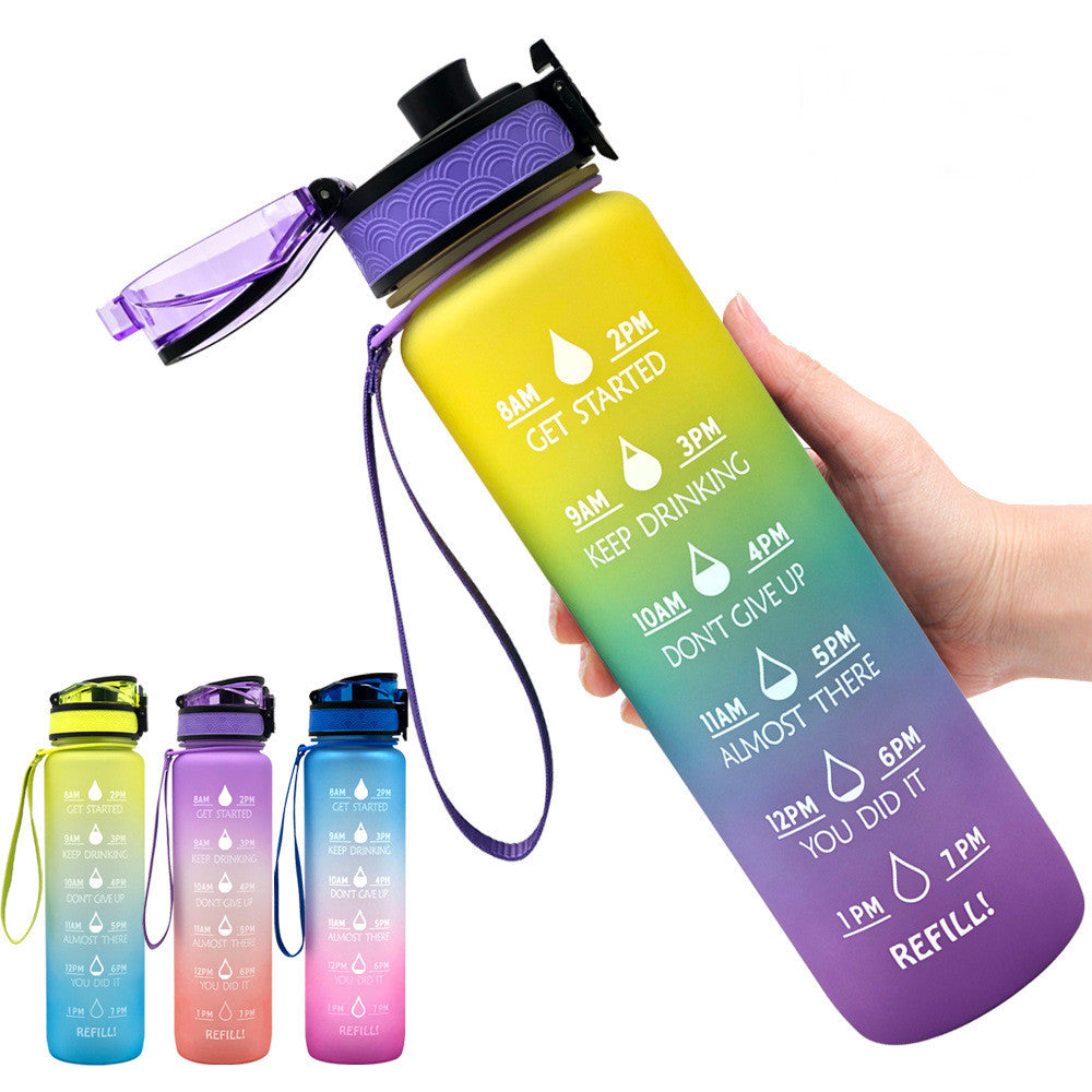 Hydration Motivation Bottle – Time Marker, Flip Cap, BPA-Free