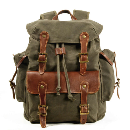 Western Cowboy Canvas Travel Backpack – Rugged Style with a Wild Twist