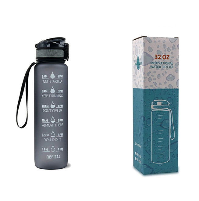 Hydration Motivation Bottle – Time Marker, Flip Cap, BPA-Free