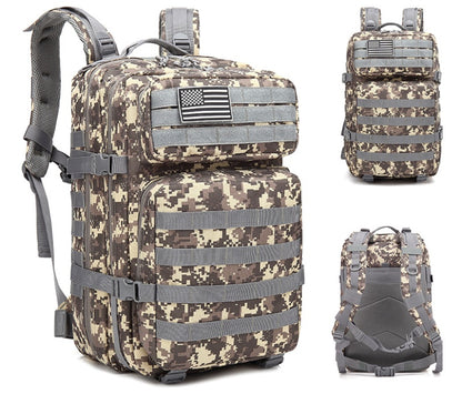 Outdoor Tactical Backpack – Army Style, Laptop Compartment, Ideal for Travel & Mountaineering