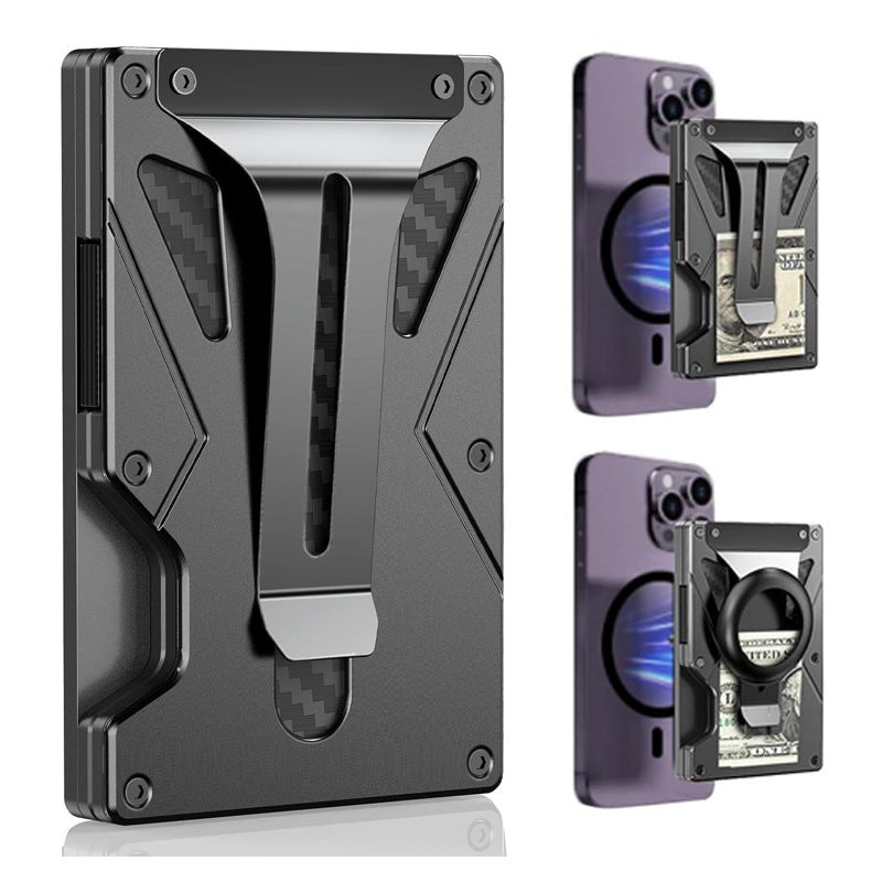 RFID Anti-Theft Metal Wallet with Tracker – Slim, Swipe-Proof Card Holder for Men