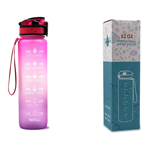 Hydration Motivation Bottle – Time Marker, Flip Cap, BPA-Free