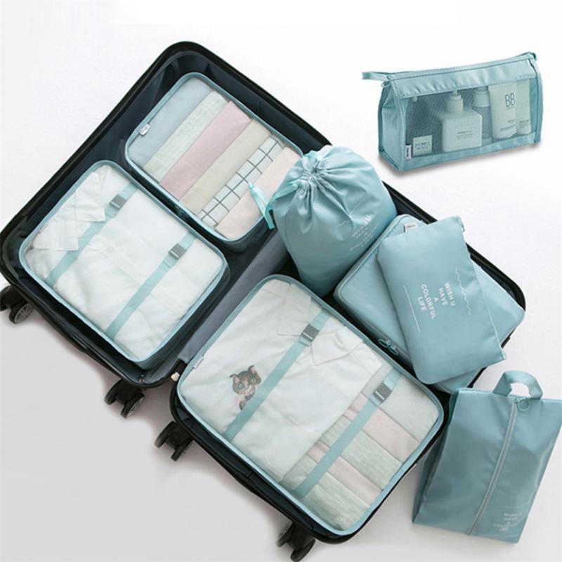8-Piece Travel Luggage Organizer Set – Packing Cubes for Clothes, Shoes