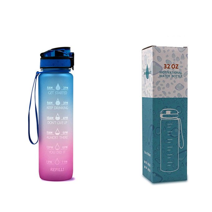 Hydration Motivation Bottle – Time Marker, Flip Cap, BPA-Free