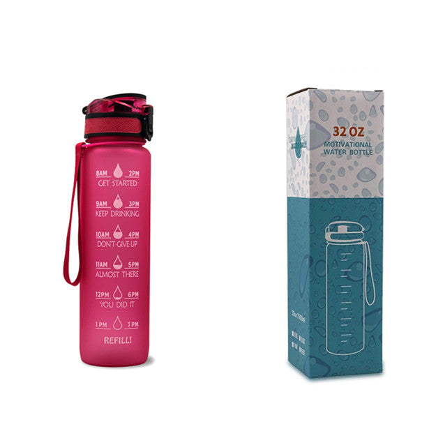 Hydration Motivation Bottle – Time Marker, Flip Cap, BPA-Free