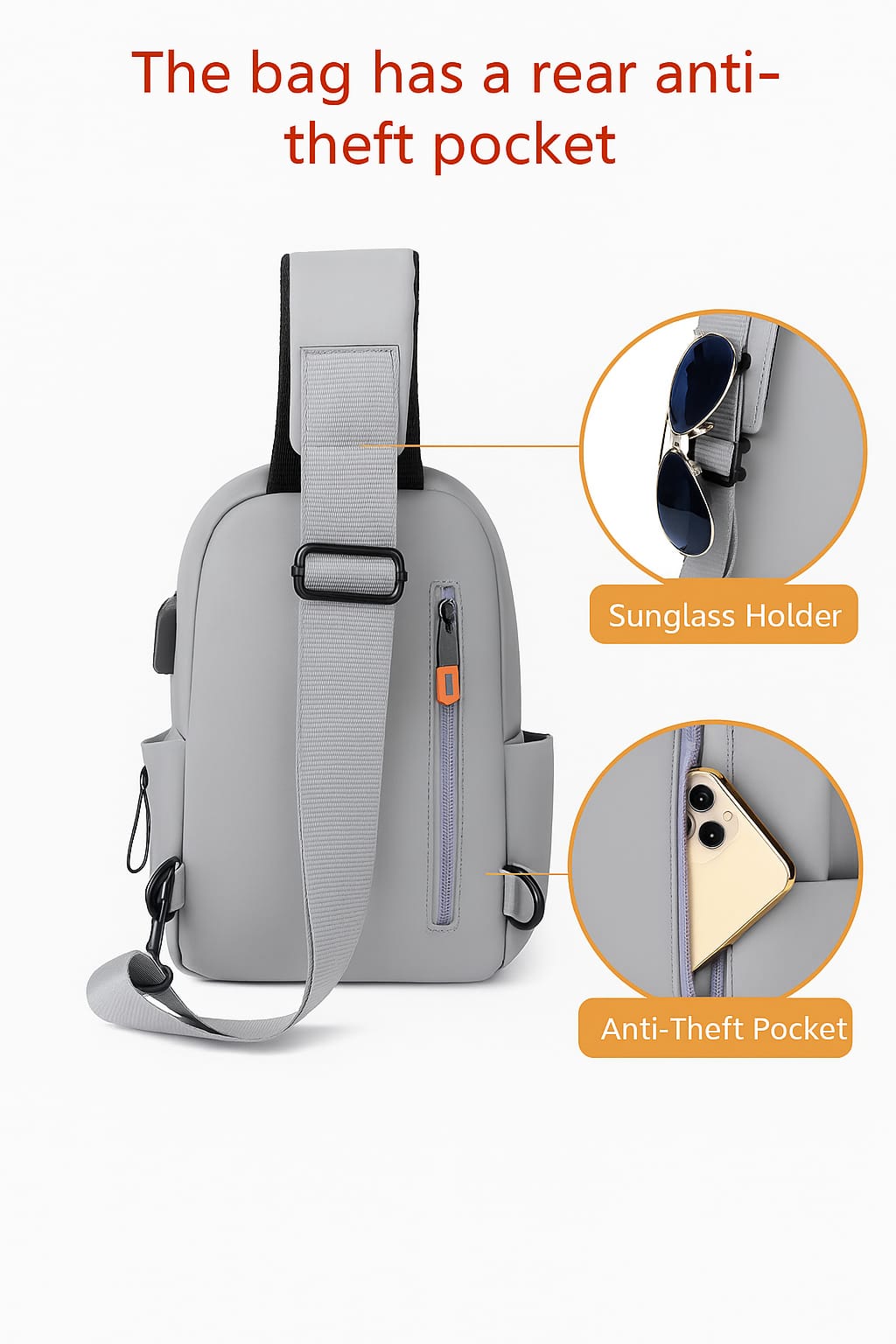 Smart Sling Backpack with USB Charging & Headphone Port – Sleek, Modern & Travel-Ready