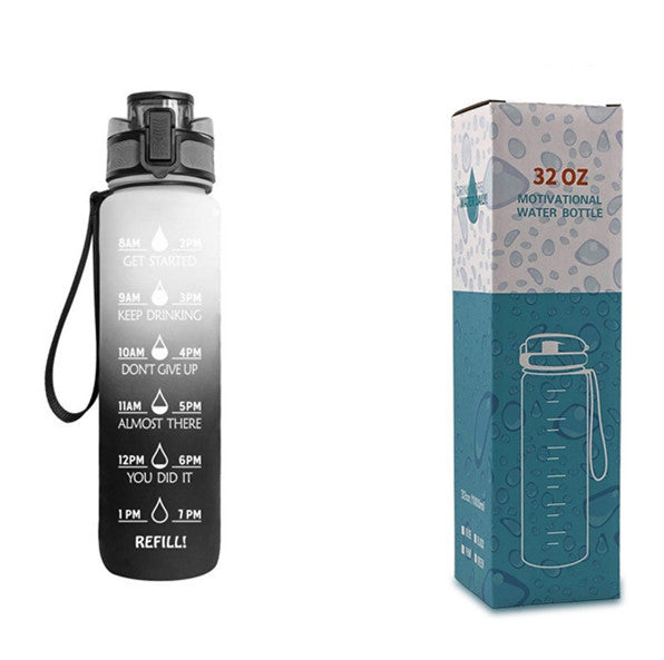 Hydration Motivation Bottle – Time Marker, Flip Cap, BPA-Free