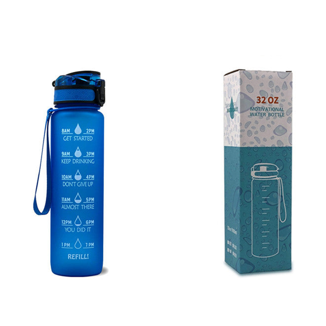 Hydration Motivation Bottle – Time Marker, Flip Cap, BPA-Free