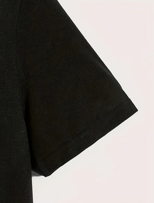 Comfortable Round Neck Short-sleeved T-shirt, Cool Versatile Tee Top For Perfect Summer Clothing
